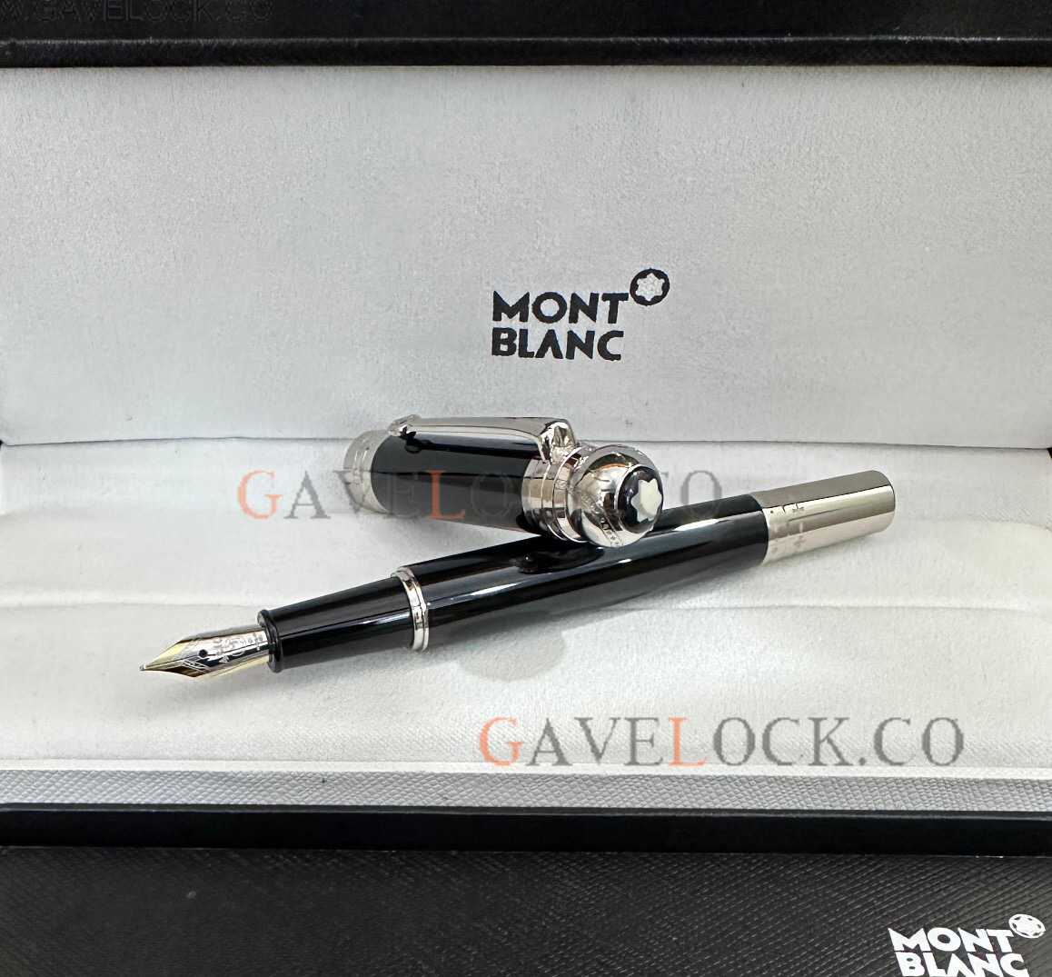 Best Montblanc Joseph II. Precious Resin Silver Clip Fountain Pen Replica